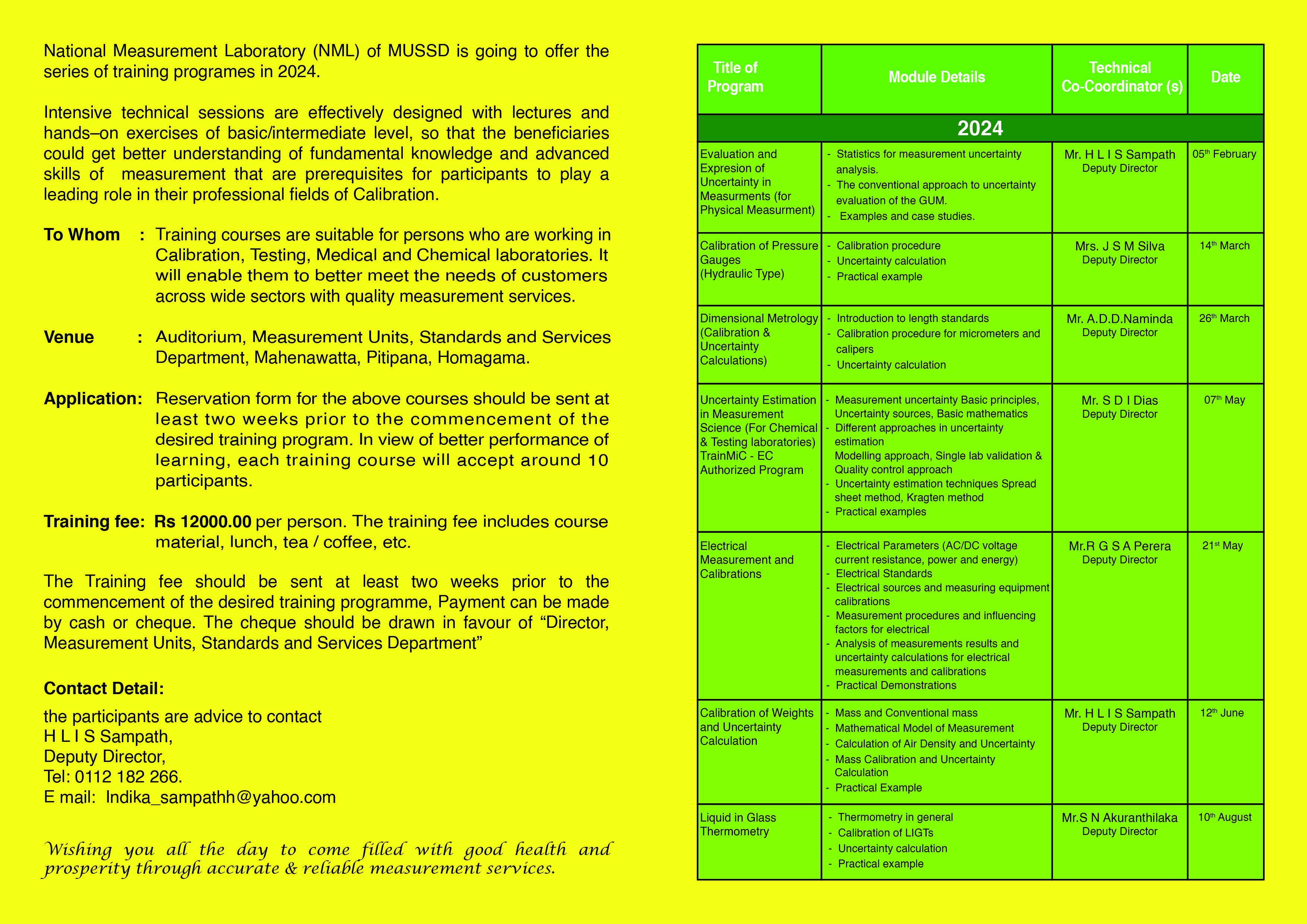 Training Calender 2024 1